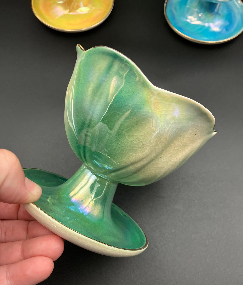 Vintage Harlequin Lustreware Dessert Bowls Set Of 6 - Unmarked Mailing Style