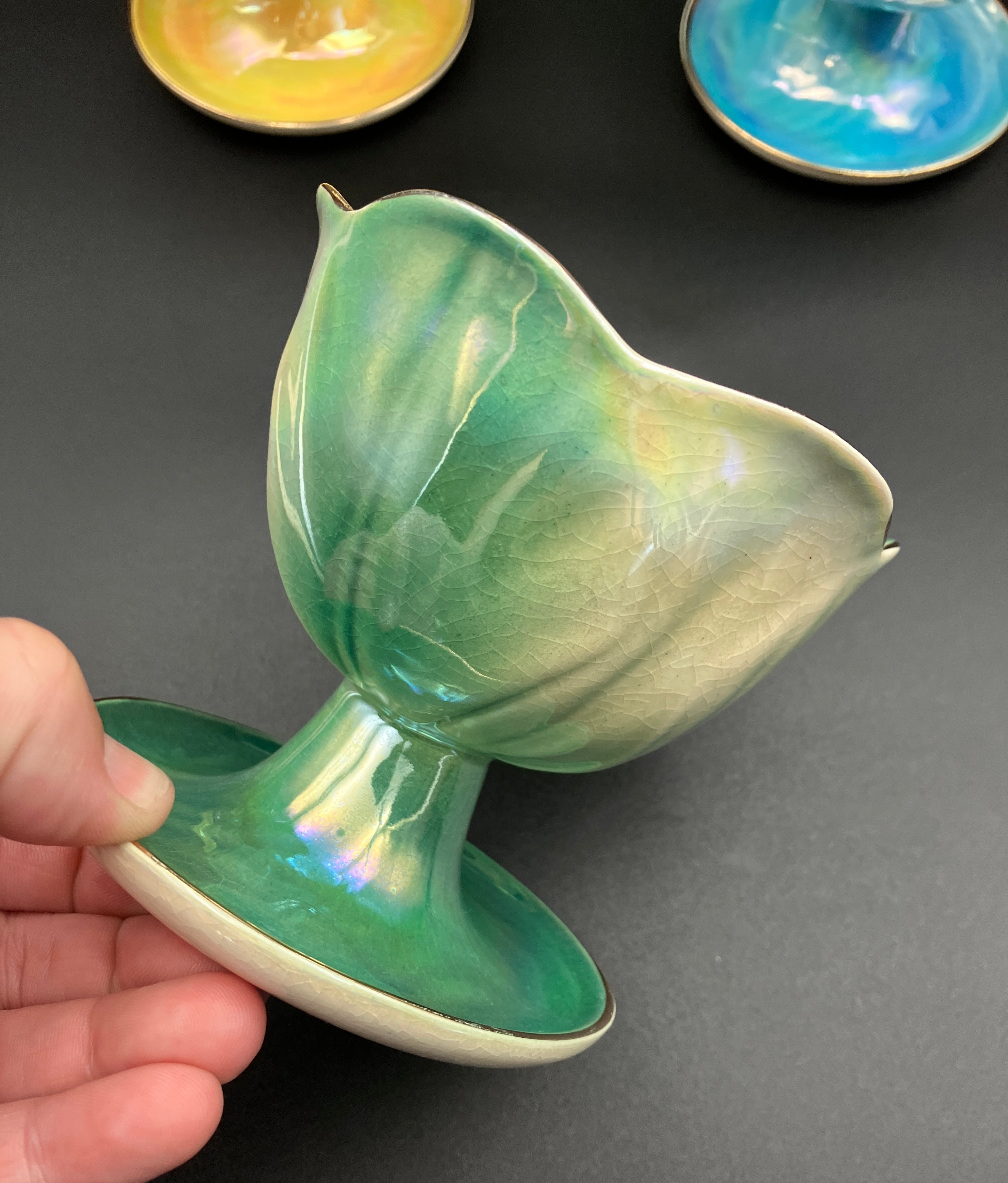 Vintage Harlequin Lustreware Dessert Bowls Set Of 6 - Unmarked Mailing Style