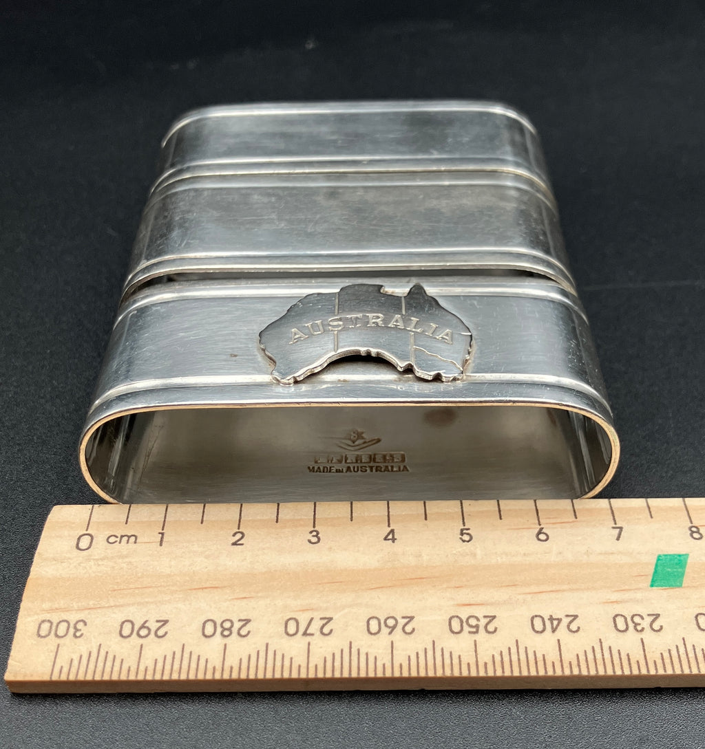 Vintage Silver Plated Napkin Holder Australia Napkin Rings Set Of 3 Stokes & Son