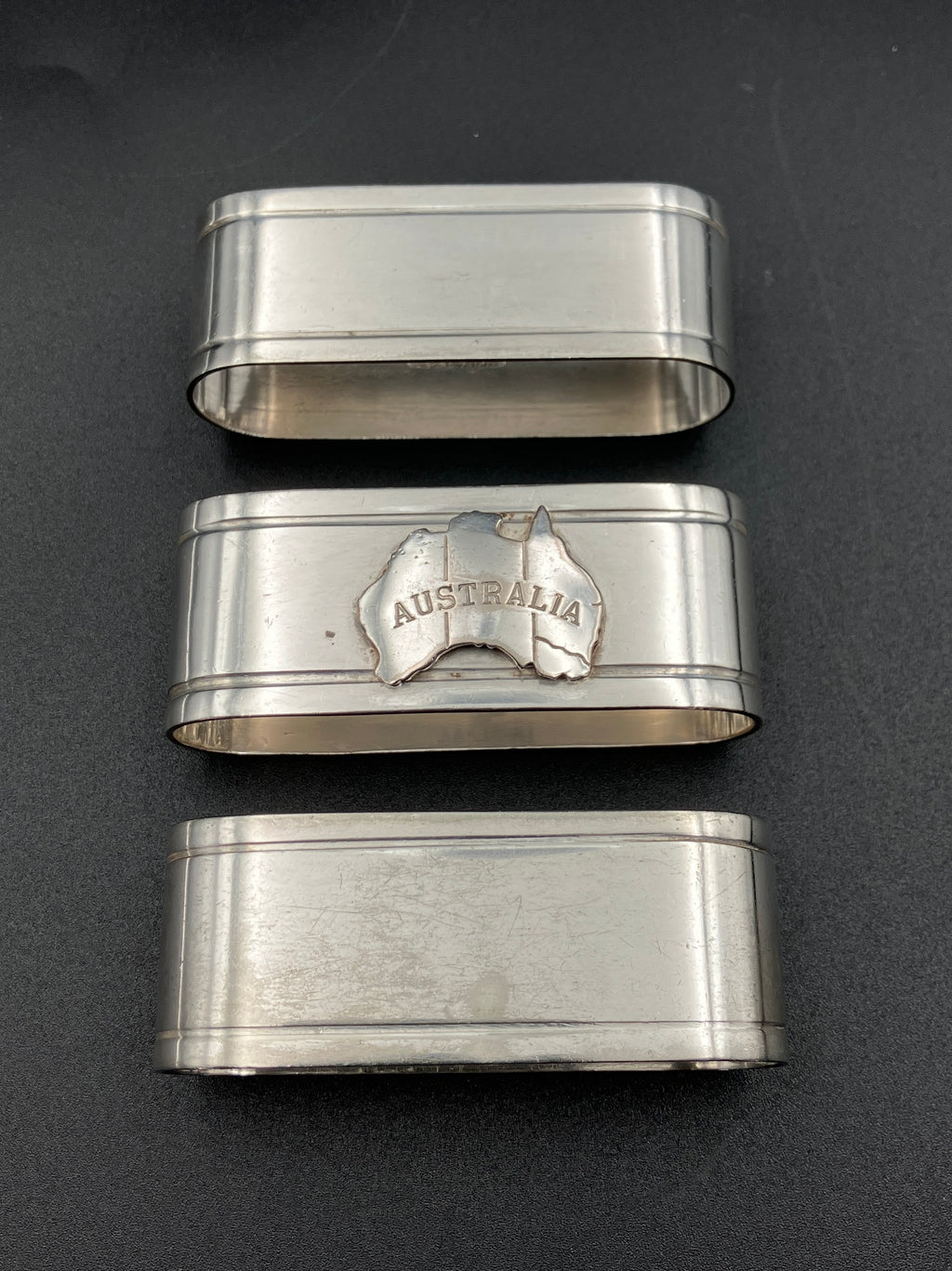 Vintage Silver Plated Napkin Holder Australia Napkin Rings Set Of 3 Stokes & Son