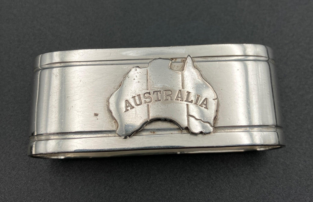 Vintage Silver Plated Napkin Holder Australia Napkin Rings Set Of 3 Stokes & Son