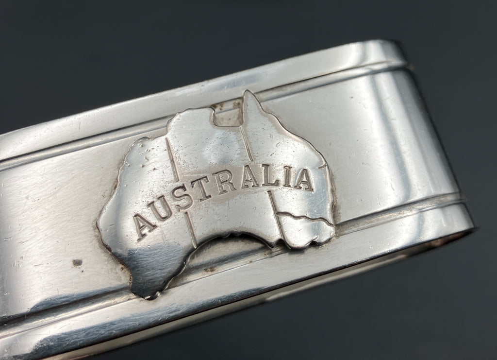 Vintage Silver Plated Napkin Holder Australia Napkin Rings Set Of 3 Stokes & Son
