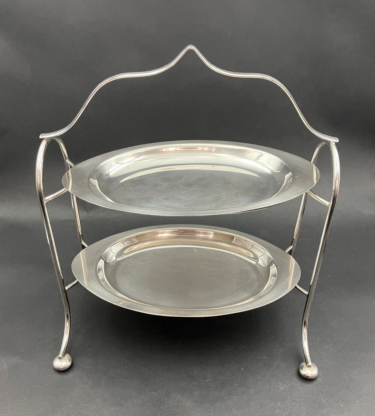 Vintage Silver Plated Cake Stand 2 Tier Footed By Phoenix Plate Australia