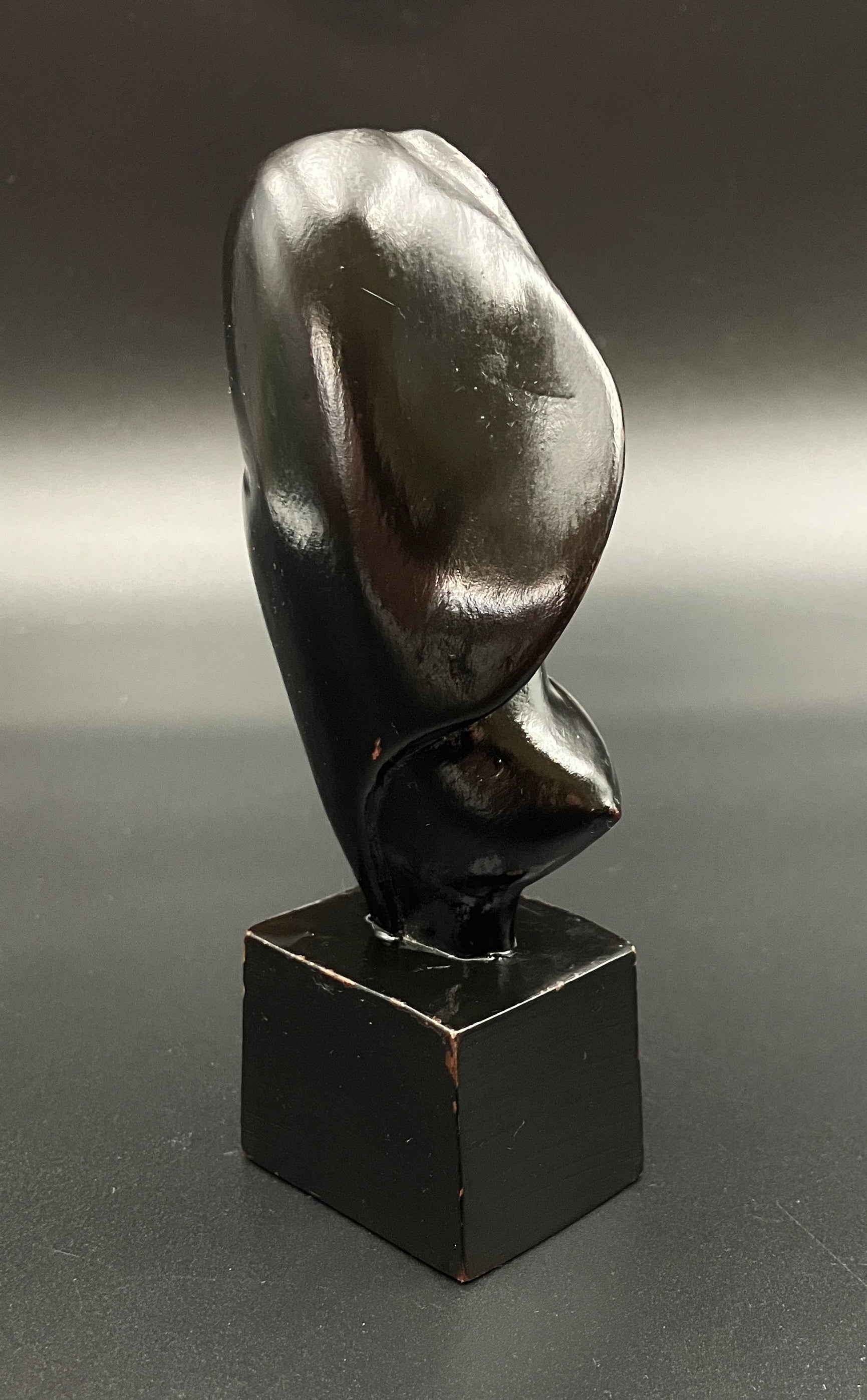 Art Deco Hand Carved Woman Sculpture Small Decor Bust Female 11.5cm Tall