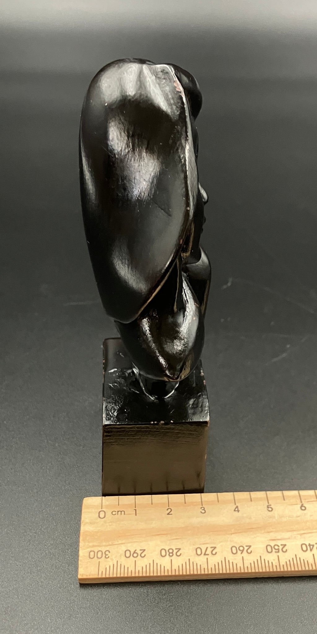 Art Deco Hand Carved Woman Sculpture Small Decor Bust Female 11.5cm Tall