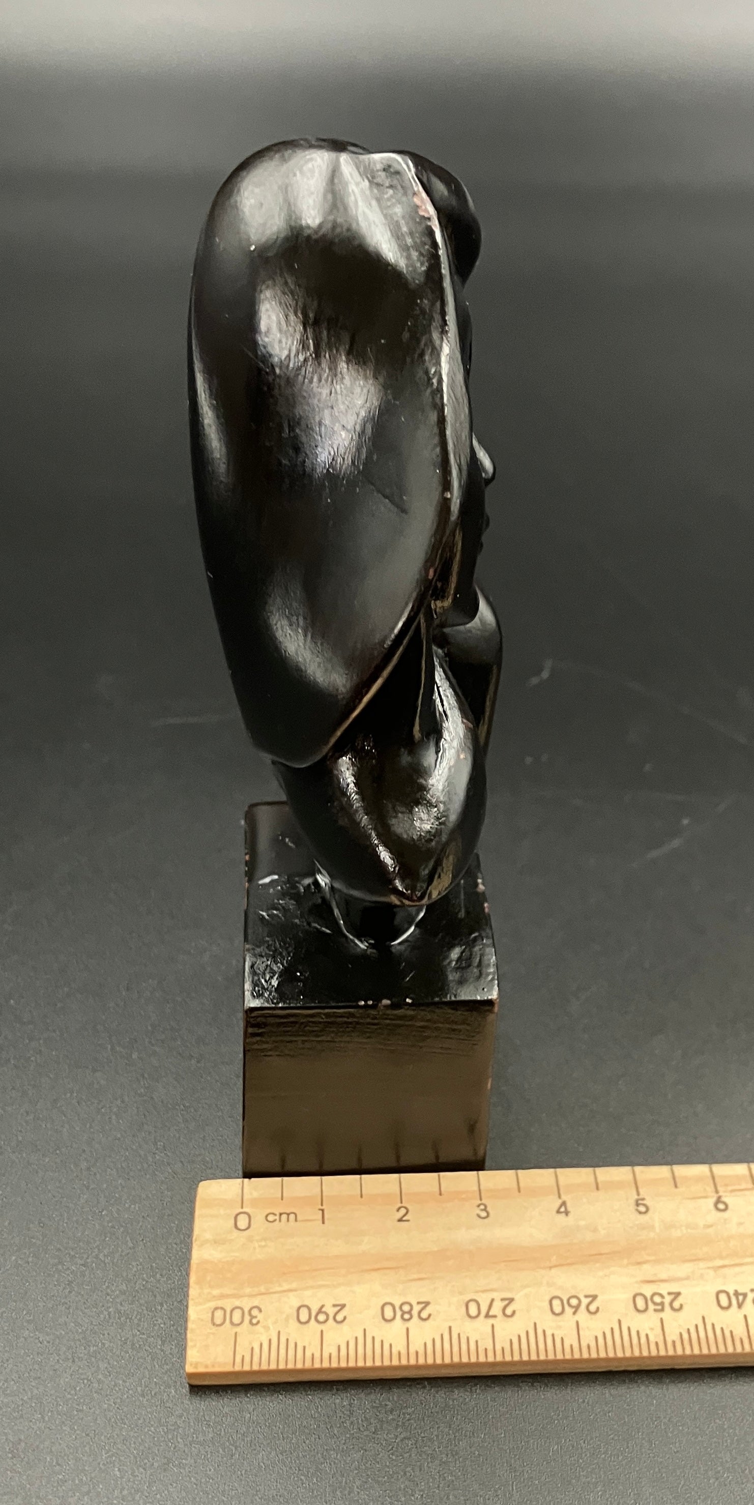 Art Deco Hand Carved Woman Sculpture Small Decor Bust Female 11.5cm Tall