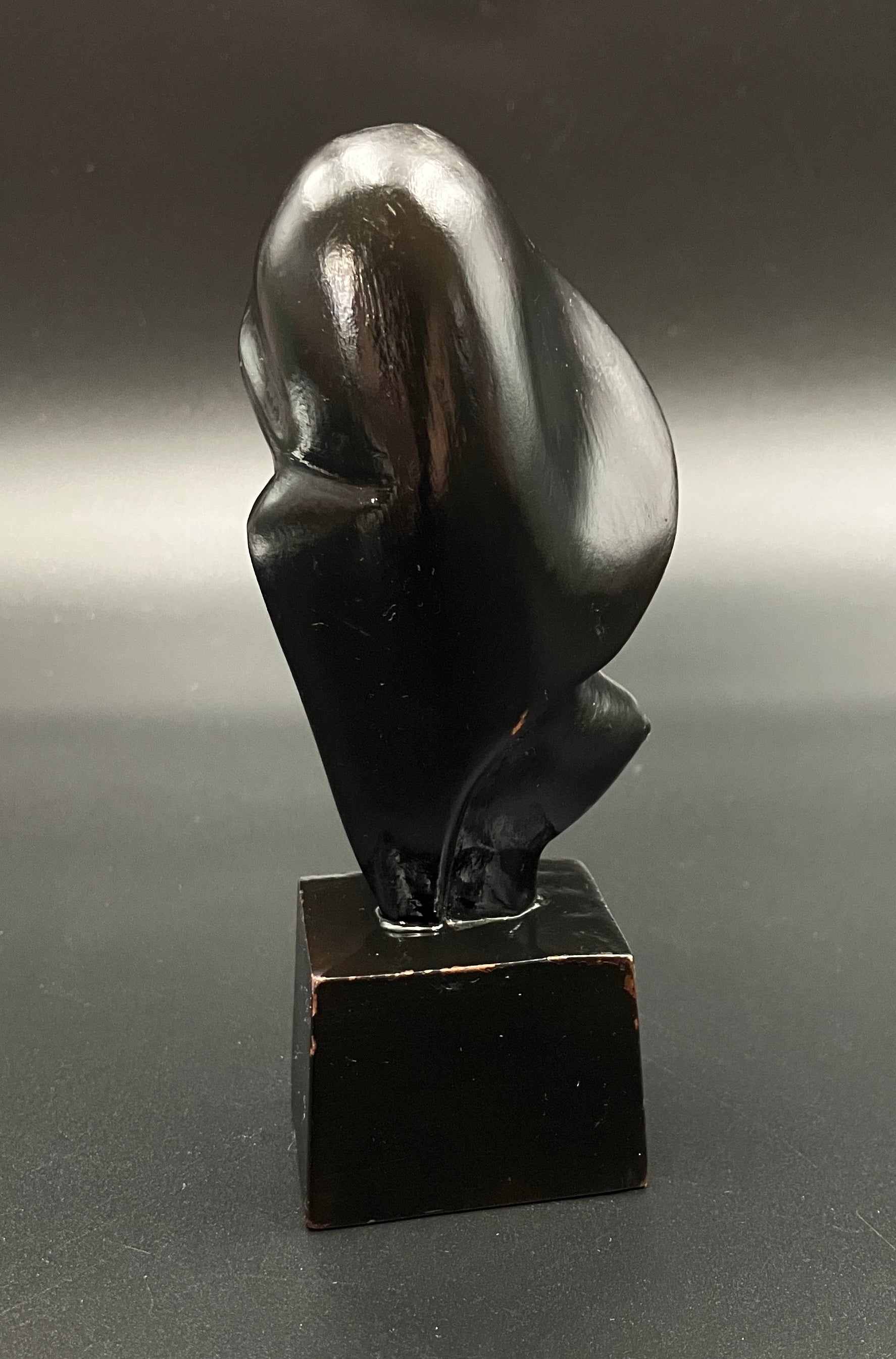 Art Deco Hand Carved Woman Sculpture Small Decor Bust Female 11.5cm Tall