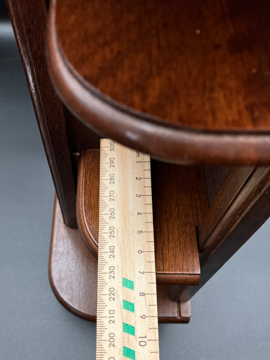 Vintage Wooden Curio Cabinet W/ Glass Door Shelf 43cm H, 36cm L, 12cm W