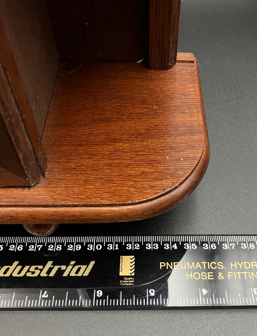 Vintage Wooden Curio Cabinet W/ Glass Door Shelf 43cm H, 36cm L, 12cm W