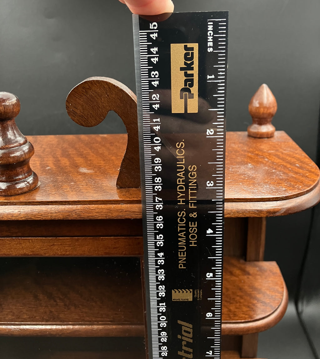 Vintage Wooden Curio Cabinet W/ Glass Door Shelf 43cm H, 36cm L, 12cm W