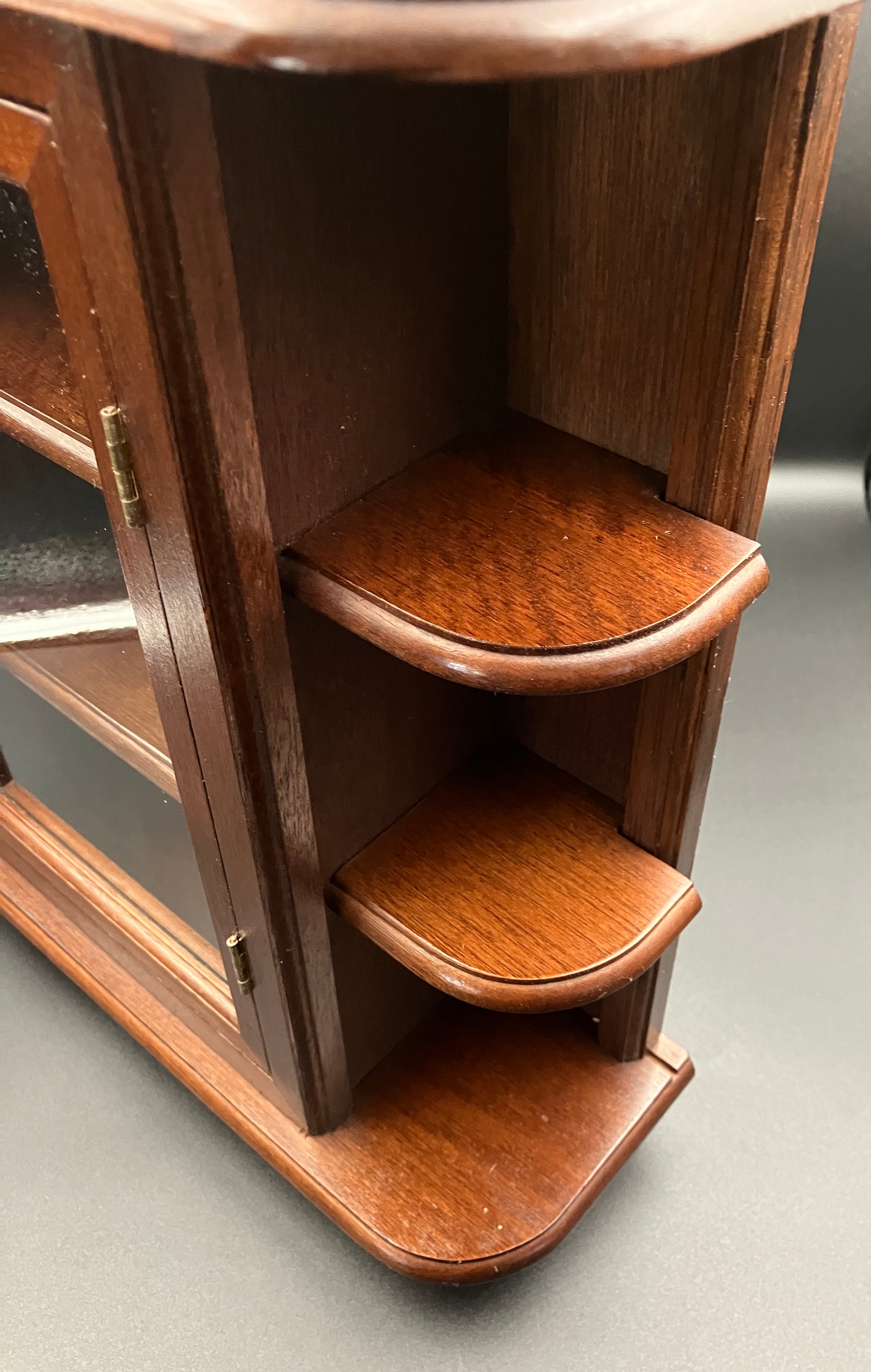 Vintage Wooden Curio Cabinet W/ Glass Door Shelf 43cm H, 36cm L, 12cm W