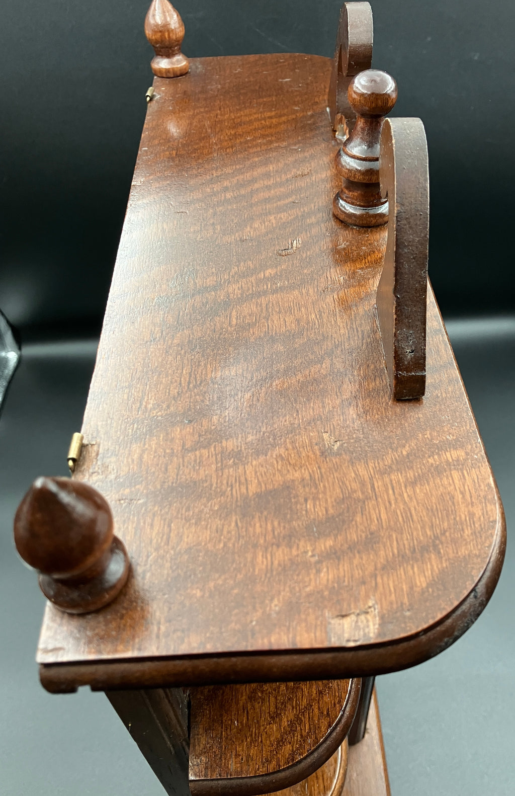 Vintage Wooden Curio Cabinet W/ Glass Door Shelf 43cm H, 36cm L, 12cm W