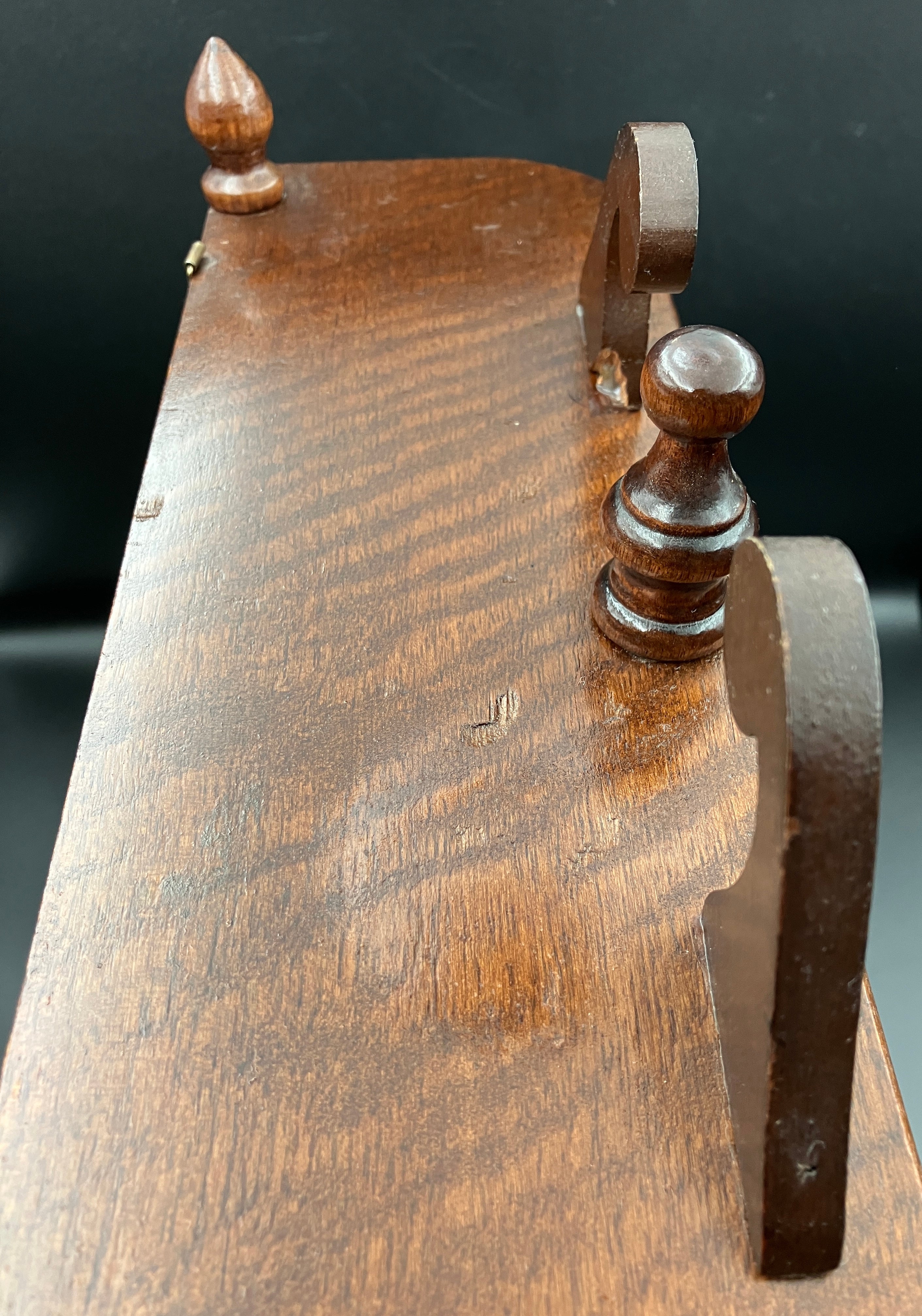 Vintage Wooden Curio Cabinet W/ Glass Door Shelf 43cm H, 36cm L, 12cm W