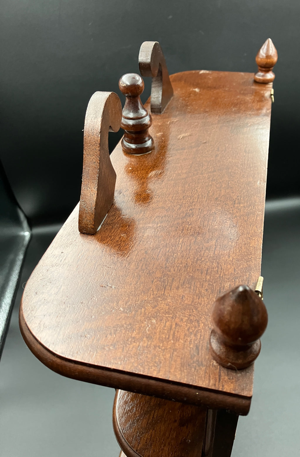 Vintage Wooden Curio Cabinet W/ Glass Door Shelf 43cm H, 36cm L, 12cm W