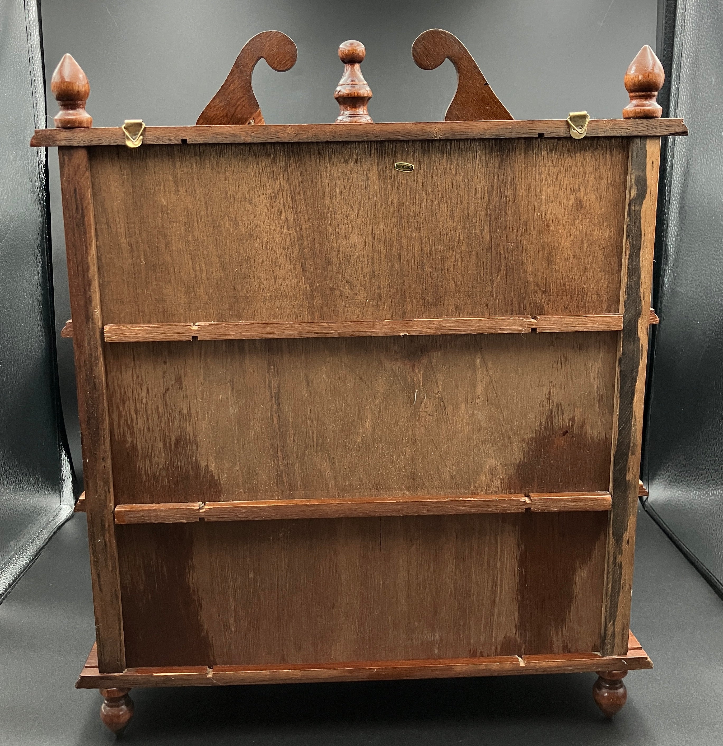 Vintage Wooden Curio Cabinet W/ Glass Door Shelf 43cm H, 36cm L, 12cm W