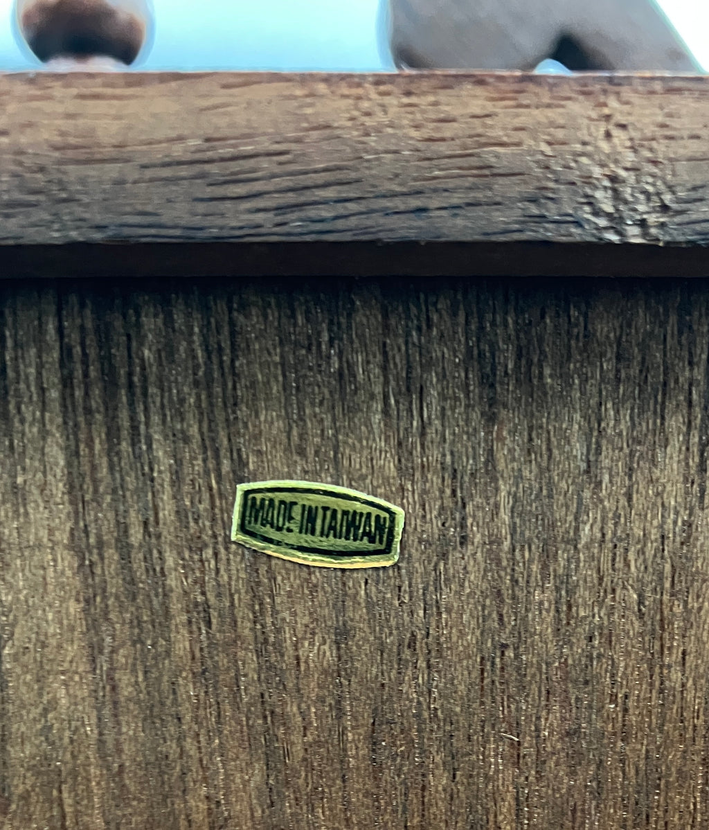 Vintage Wooden Curio Cabinet W/ Glass Door Shelf 43cm H, 36cm L, 12cm W