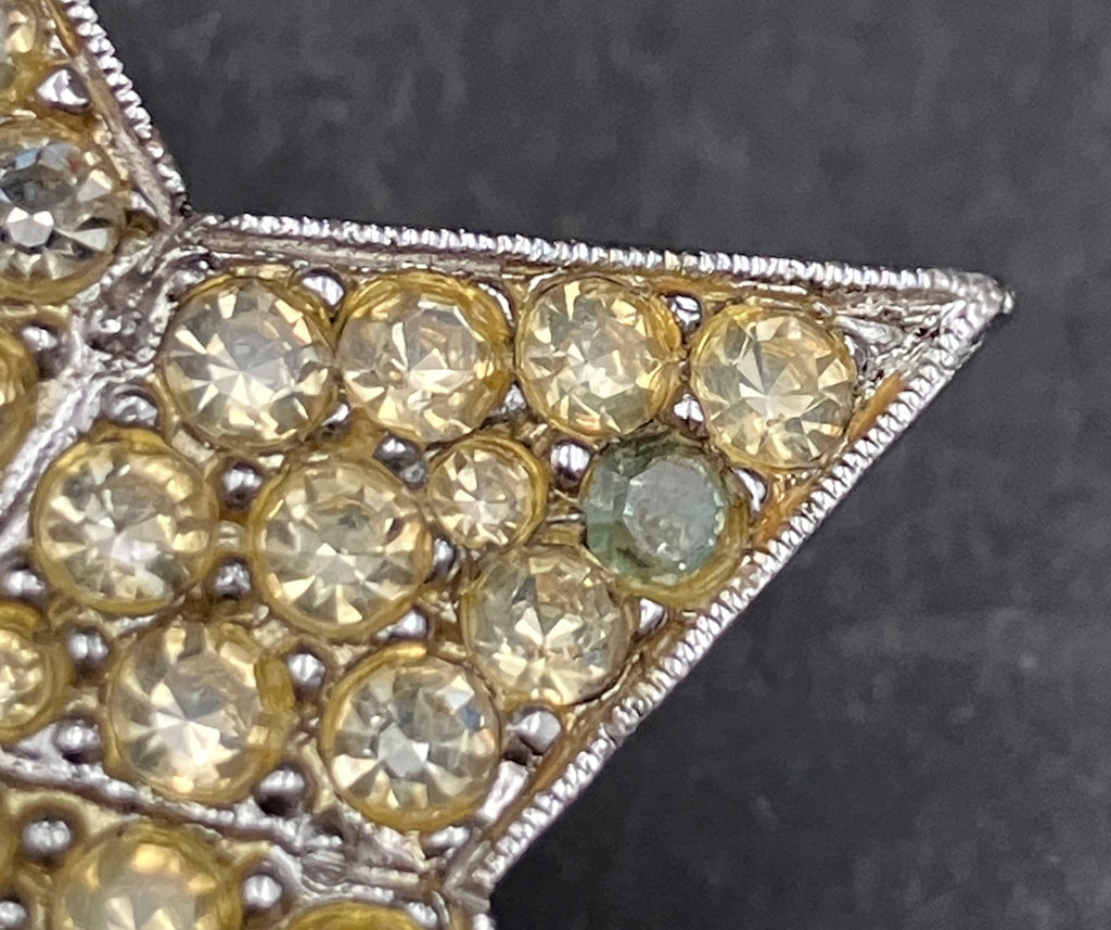 Vintage BARCS Star Brooch Swarovski Crystal 22ct Gold Plated Model F164