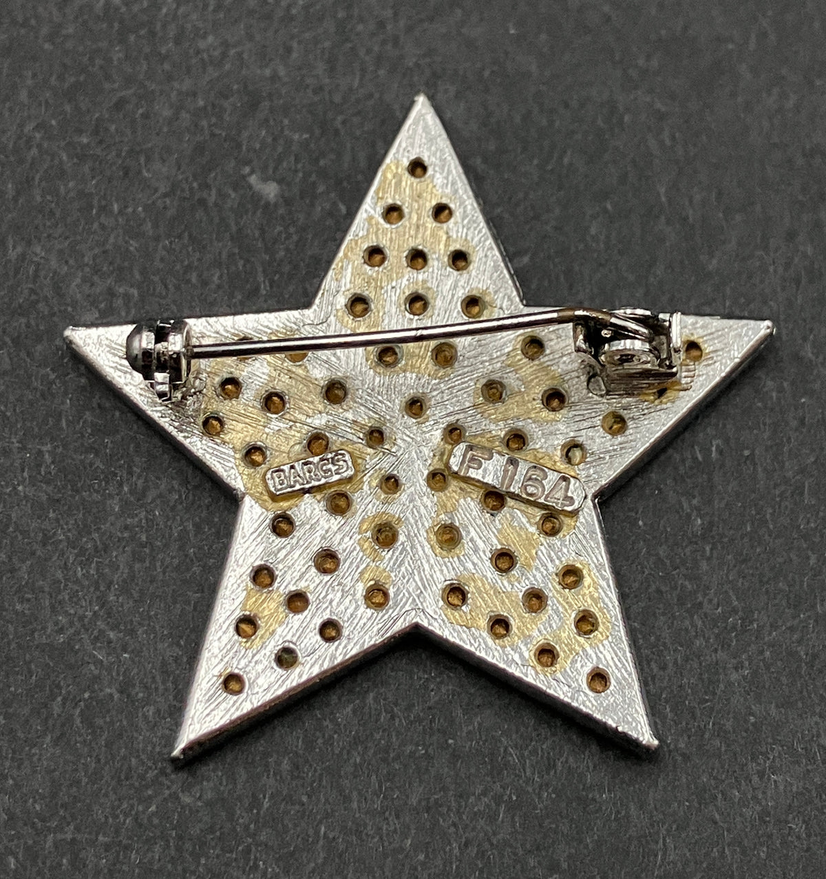 Vintage BARCS Star Brooch Swarovski Crystal 22ct Gold Plated Model F164