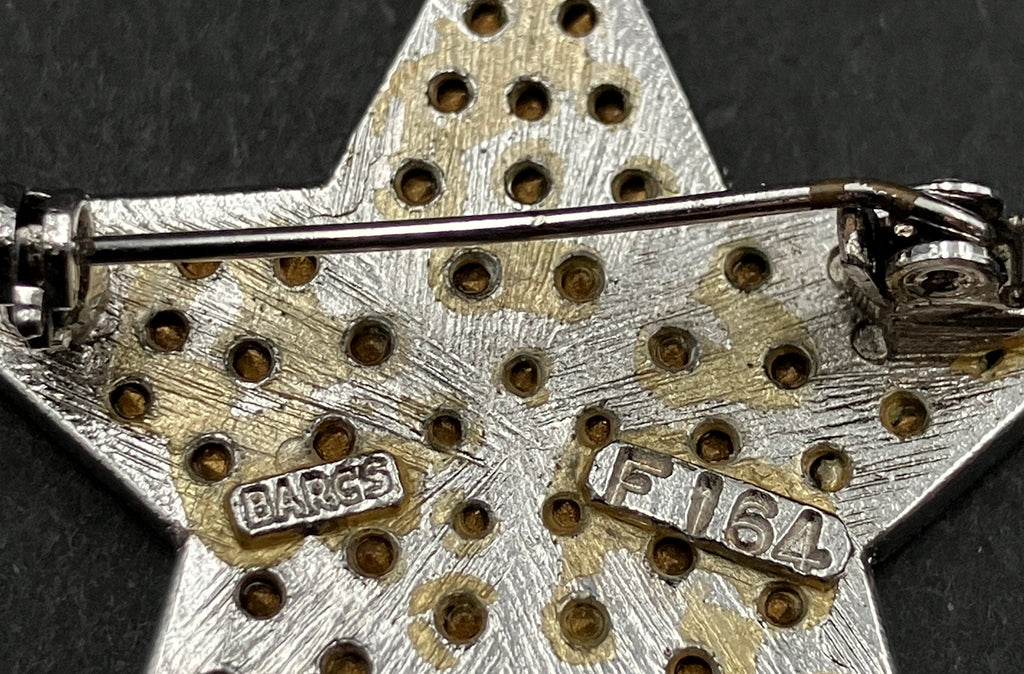 Vintage BARCS Star Brooch Swarovski Crystal 22ct Gold Plated Model F164