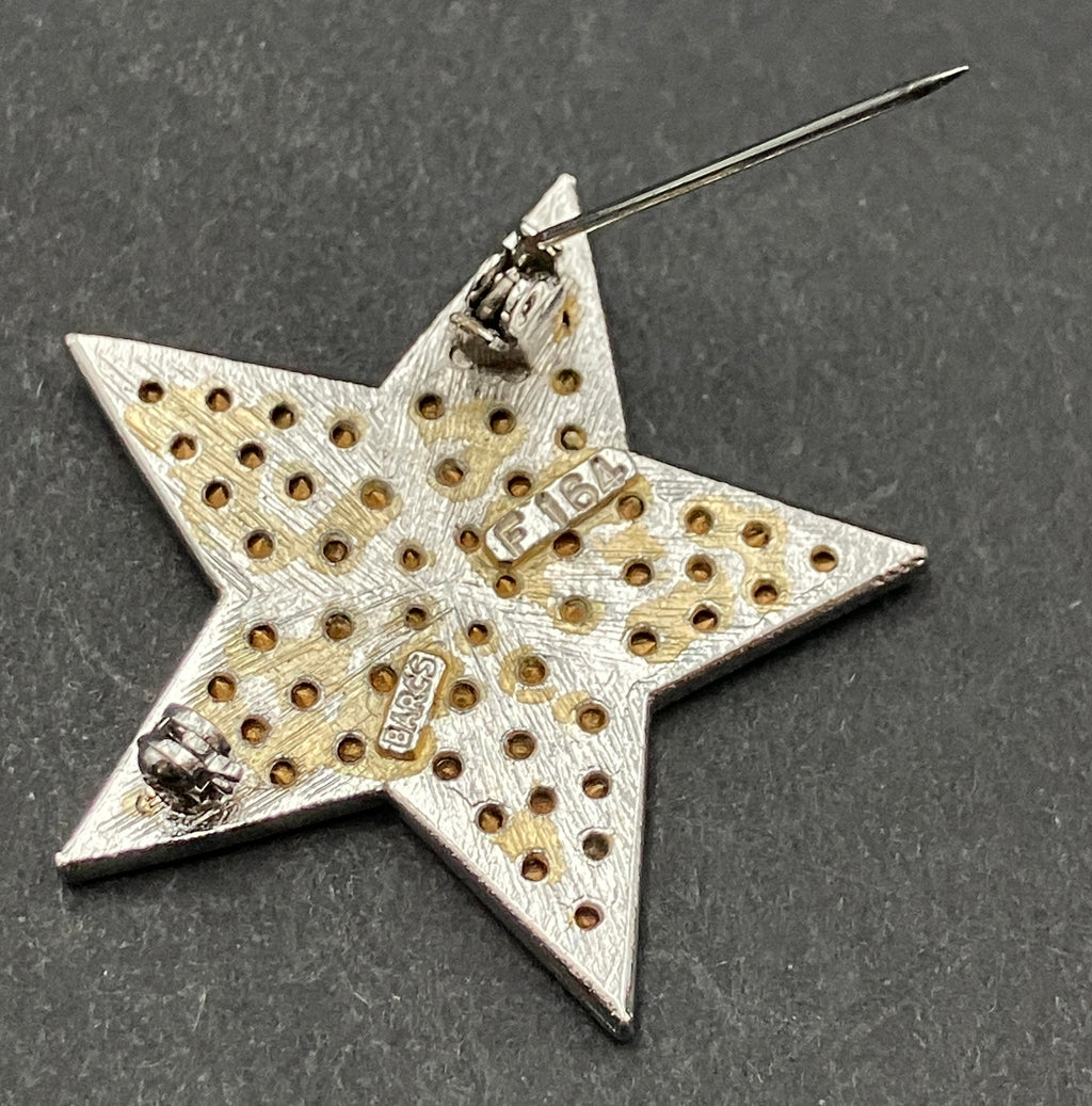 Vintage BARCS Star Brooch Swarovski Crystal 22ct Gold Plated Model F164