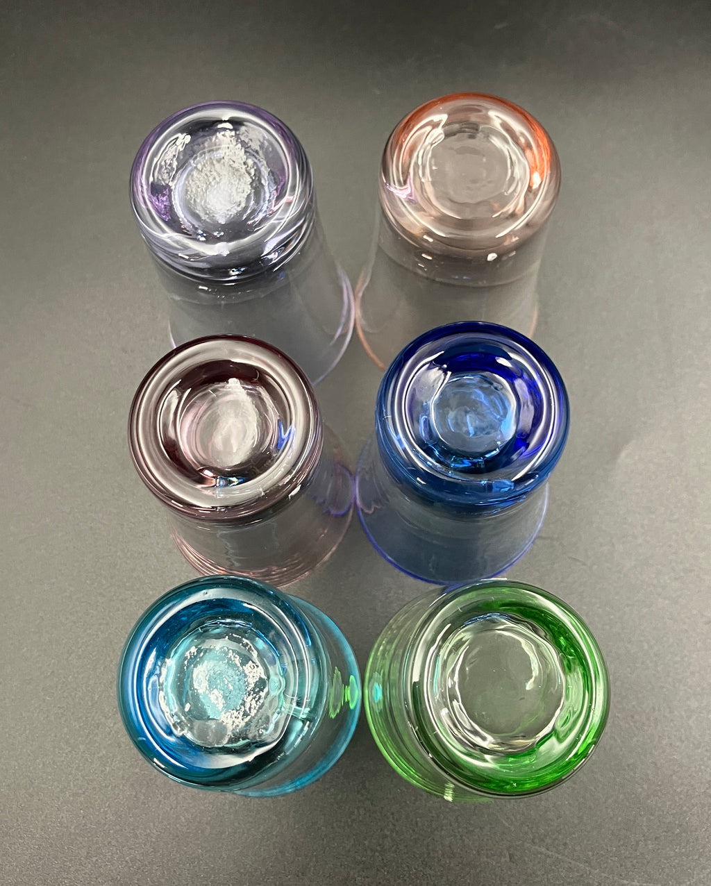 Vintage Harlequin Shot Glasses Set Of 6 ShotGlasses 6.5cm Tall