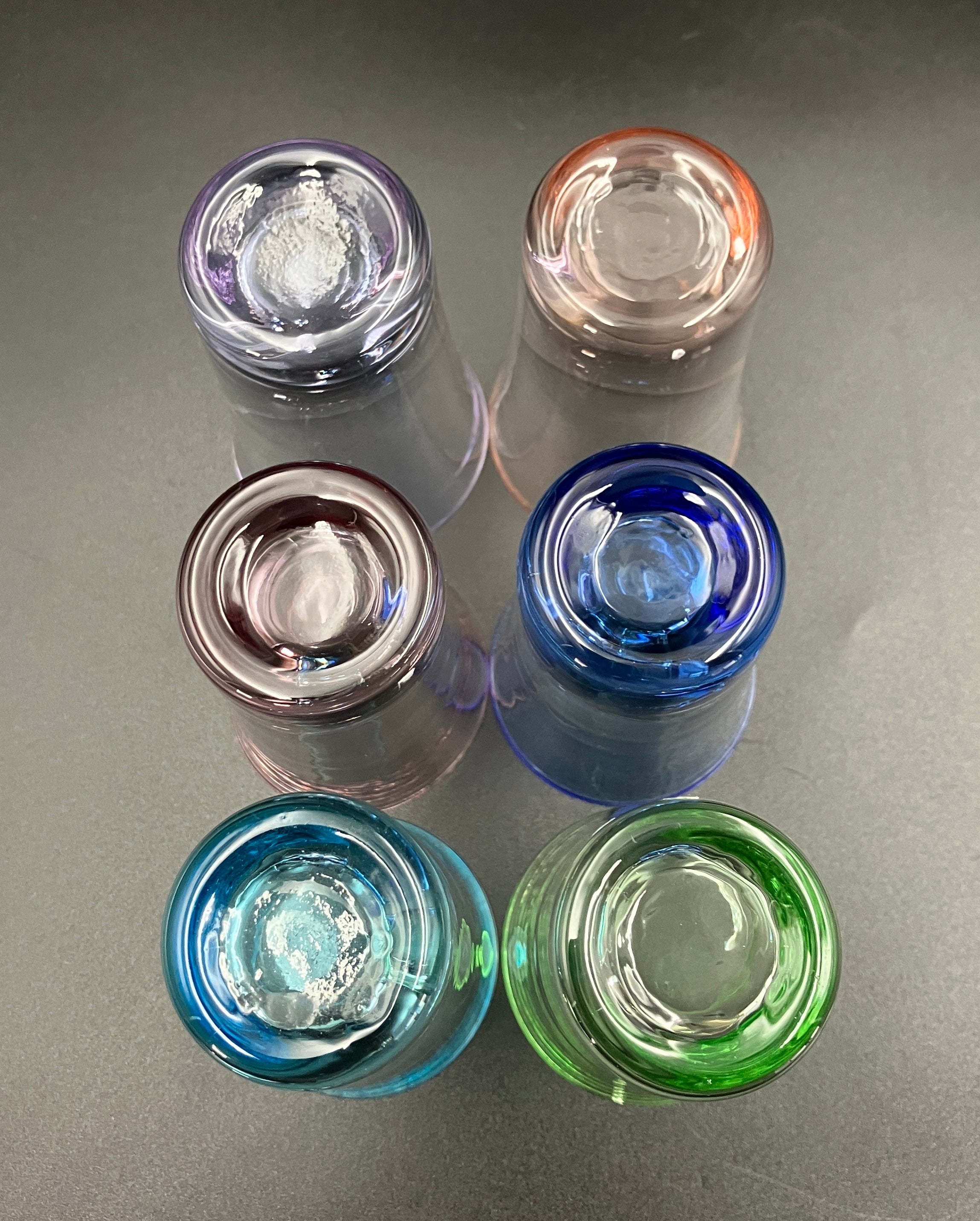 Vintage Harlequin Shot Glasses Set Of 6 ShotGlasses 6.5cm Tall