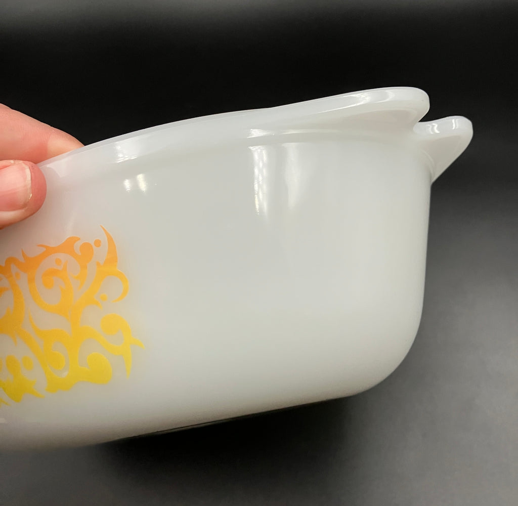 Vintage Pyrex Bramble Scroll Orange Oval Casserole CO-300