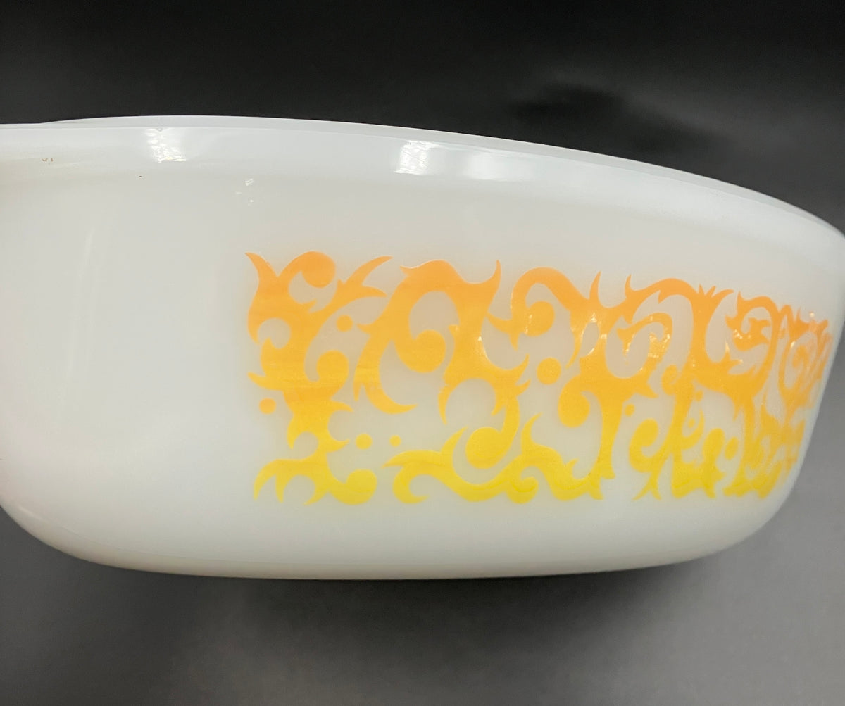 Vintage Pyrex Bramble Scroll Orange Oval Casserole CO-300