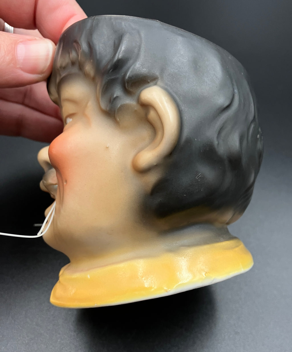 Share Antique Tobacco Jar - Chinaman With Hat Cigar Humidor Storage Porcelain - Rare