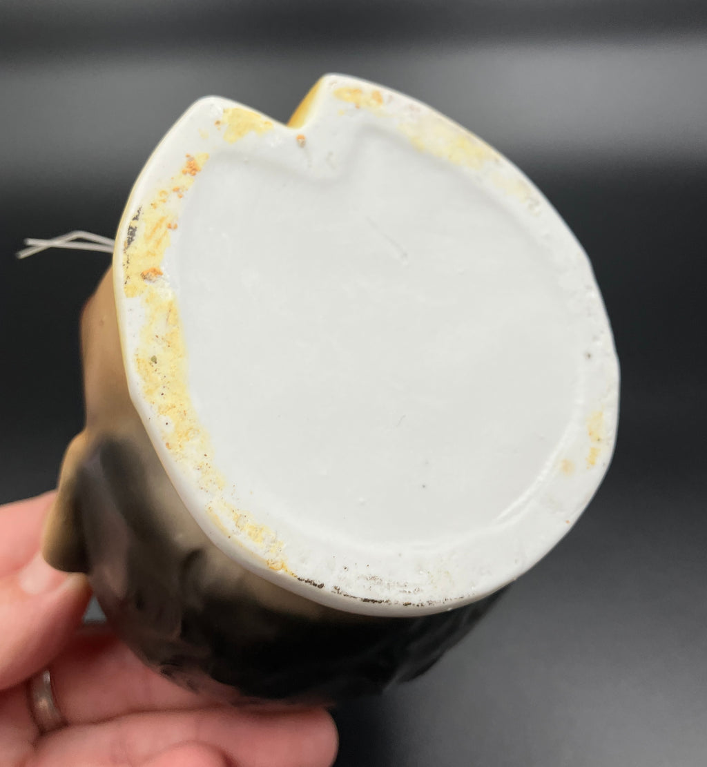 Share Antique Tobacco Jar - Chinaman With Hat Cigar Humidor Storage Porcelain - Rare