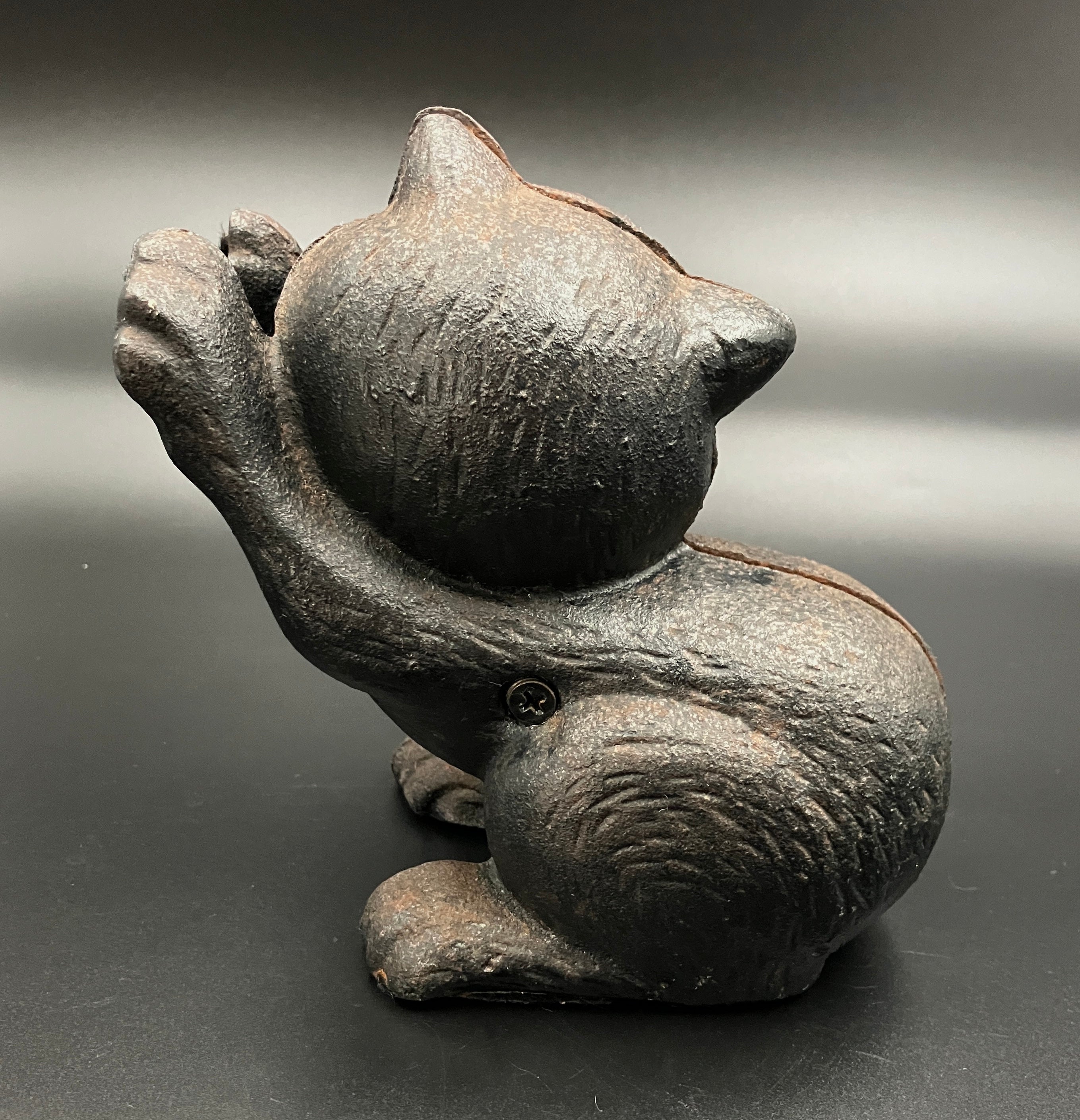 Vintage Black Cat Cast Iron Doorstop Or Bookend