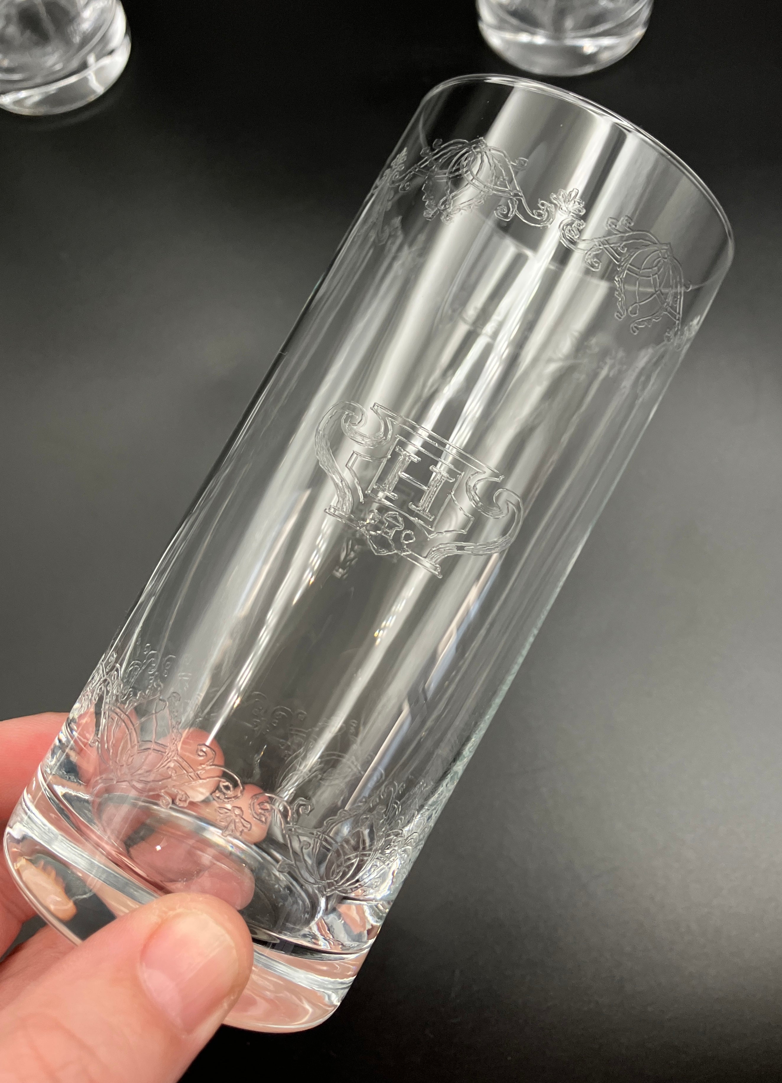 Vintage Hendrick’s Gin Glasses Highball Etched HSet Of 6 New Old Stock RARE