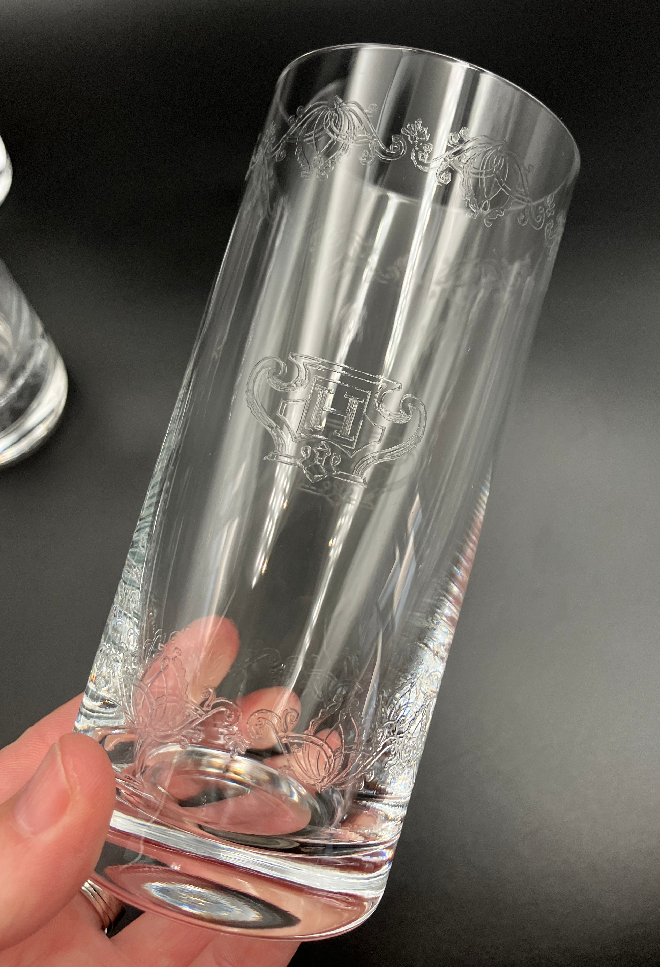 Vintage Hendrick’s Gin Glasses Highball Etched HSet Of 6 New Old Stock RARE