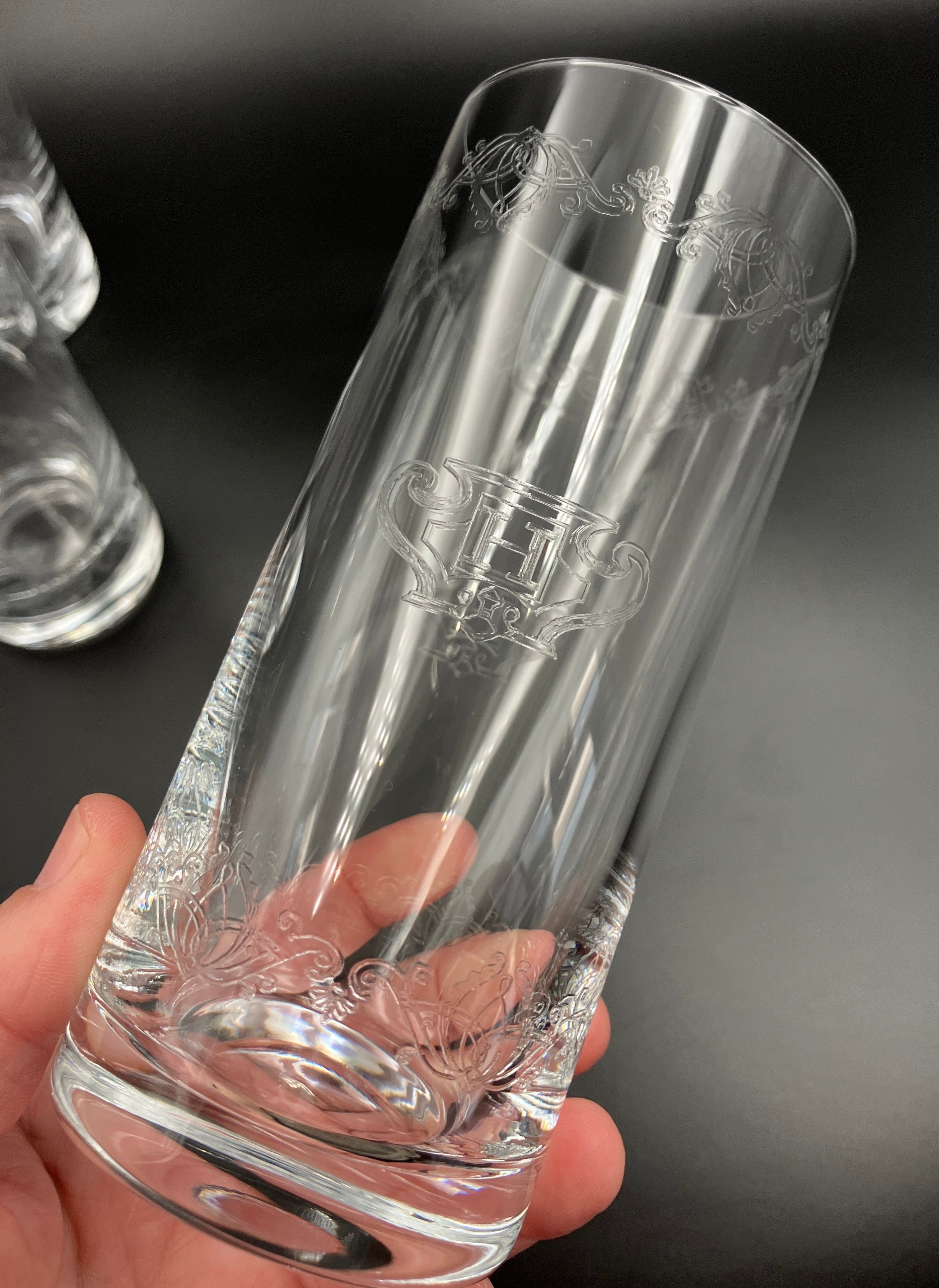 Vintage Hendrick’s Gin Glasses Highball Etched HSet Of 6 New Old Stock RARE