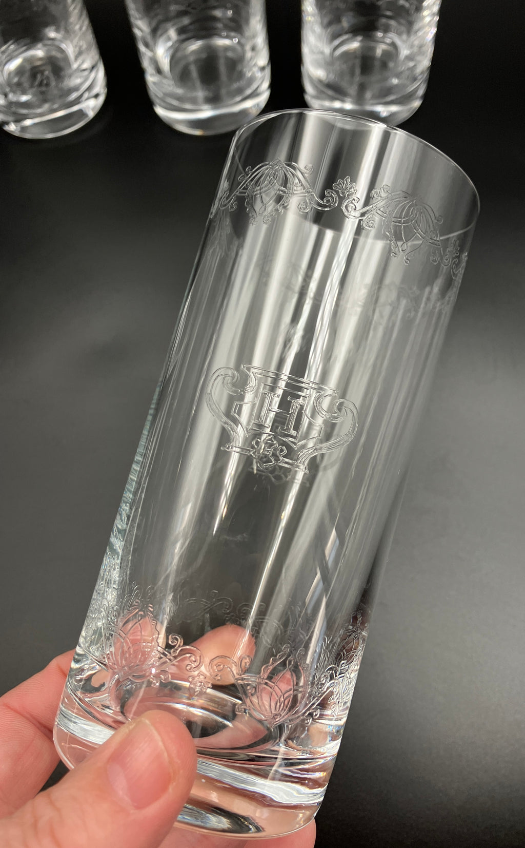 Vintage Hendrick’s Gin Glasses Highball Etched HSet Of 6 New Old Stock RARE