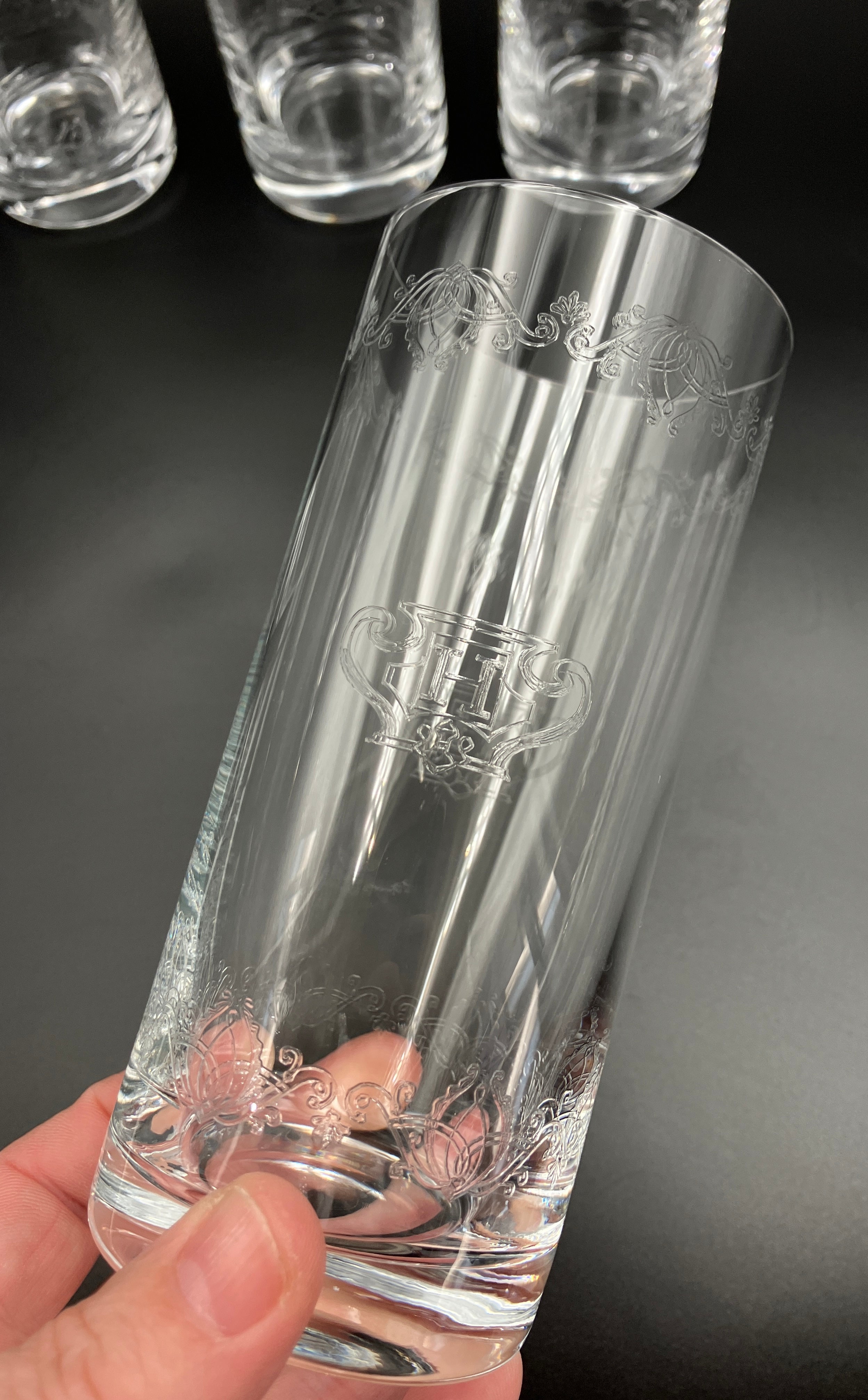 Vintage Hendrick’s Gin Glasses Highball Etched HSet Of 6 New Old Stock RARE