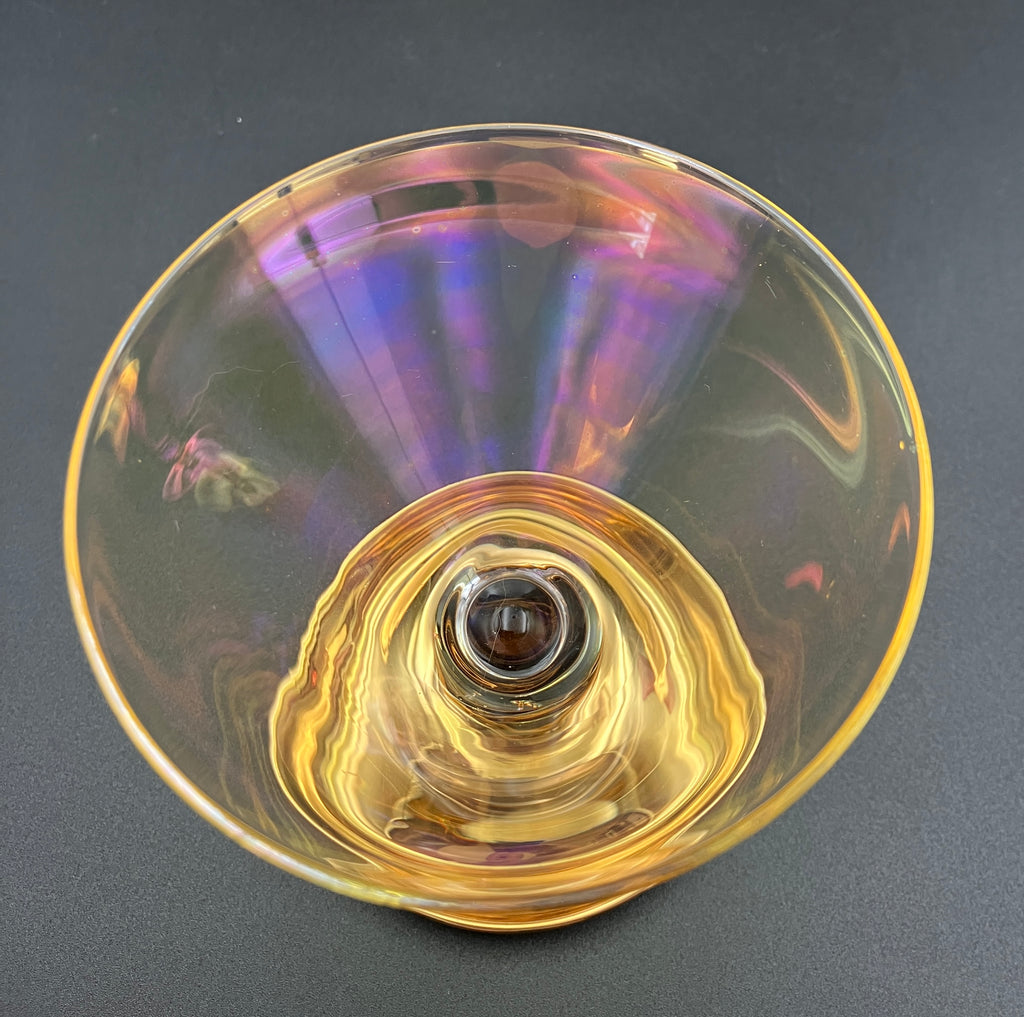 Vintage Harlequin Gold Stem Shrimp Cocktail / Champagne Coupes X5