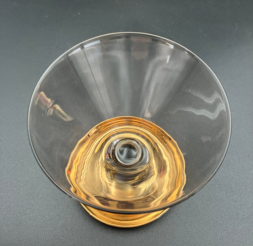 Vintage Harlequin Gold Stem Shrimp Cocktail / Champagne Coupes X5