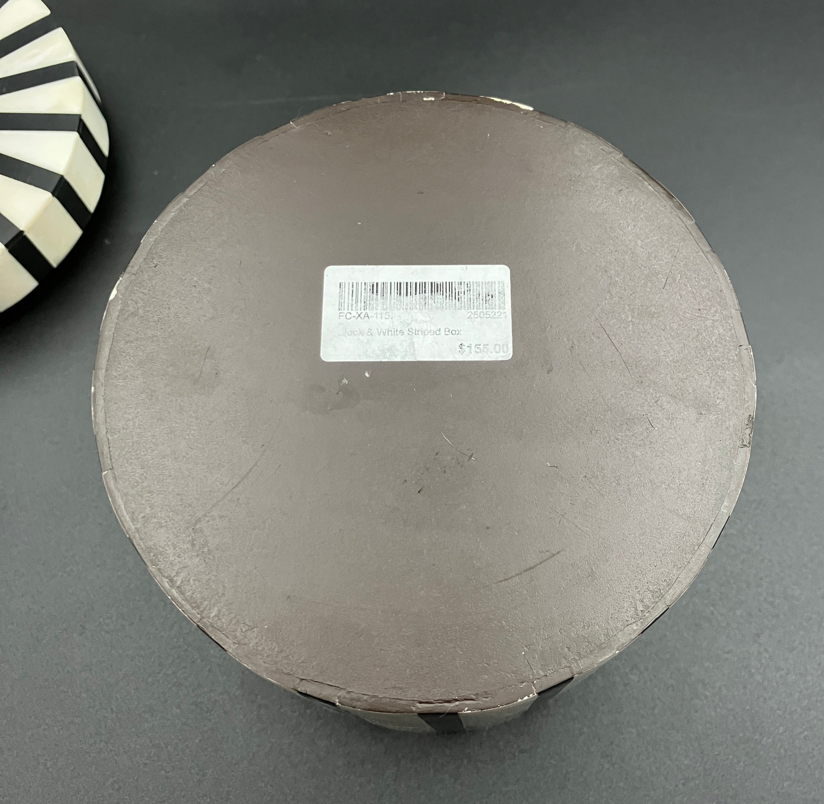 Black and White Bone Inlay Round Boxes Set Of 3 Contemporary Trinket Boxes