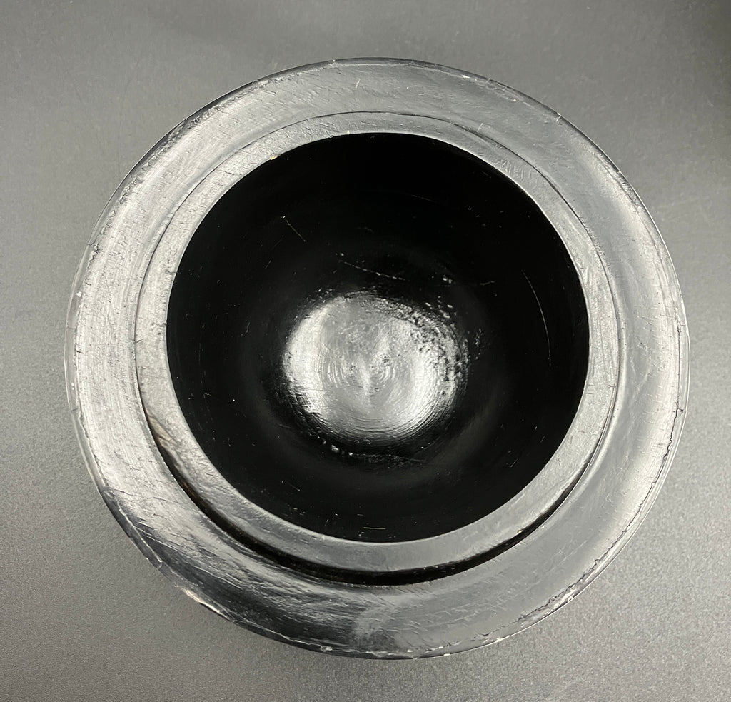 Black and White Bone Inlay Round Boxes Set Of 3 Contemporary Trinket Boxes