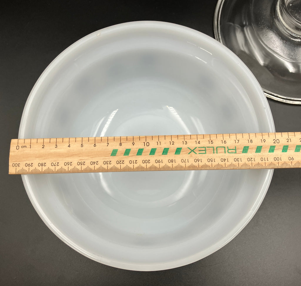 Vintage Pyrex Minstrel Half Tubby Deep Bowl With Lid Crown 1974