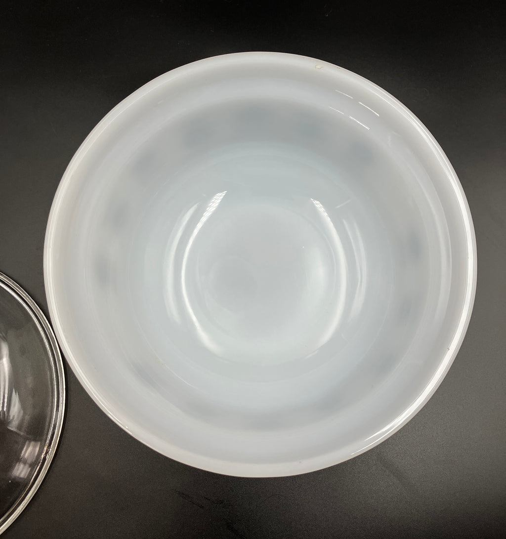 Vintage Pyrex Minstrel Half Tubby Deep Bowl With Lid Crown 1974