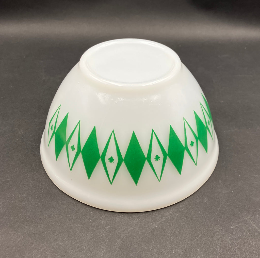 Vintage Pyrex Dotted Diamonds Green 7” Nesting Bowl Only