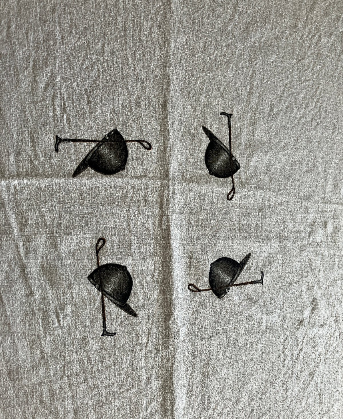 Vintage Horse Tablecloth With Horses / Equestrian Print 124cm X 117cm