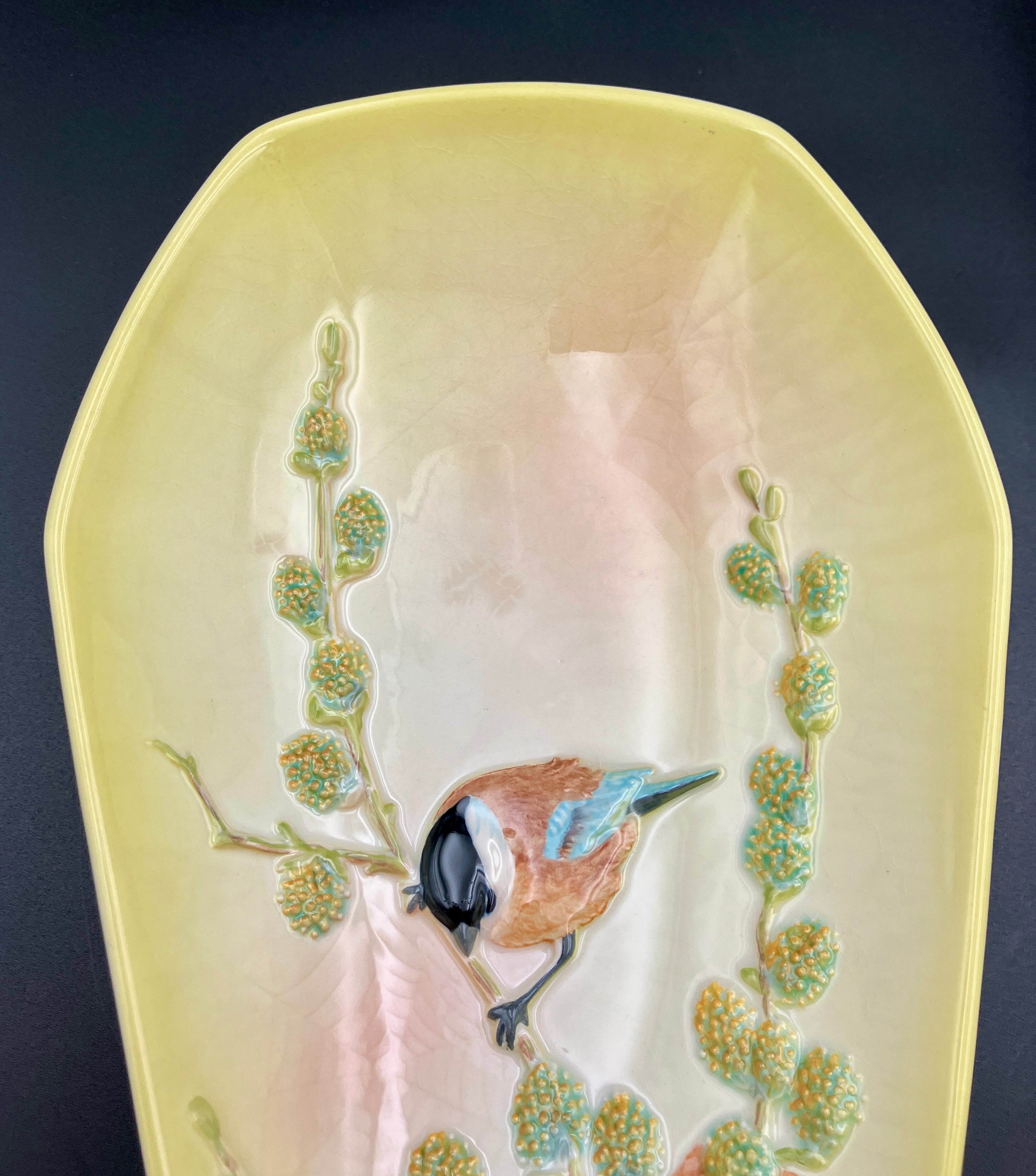 Beswick Bird & Cobweb Plate / Dishes #1830 & #1833 Titwillow Hand Panted England