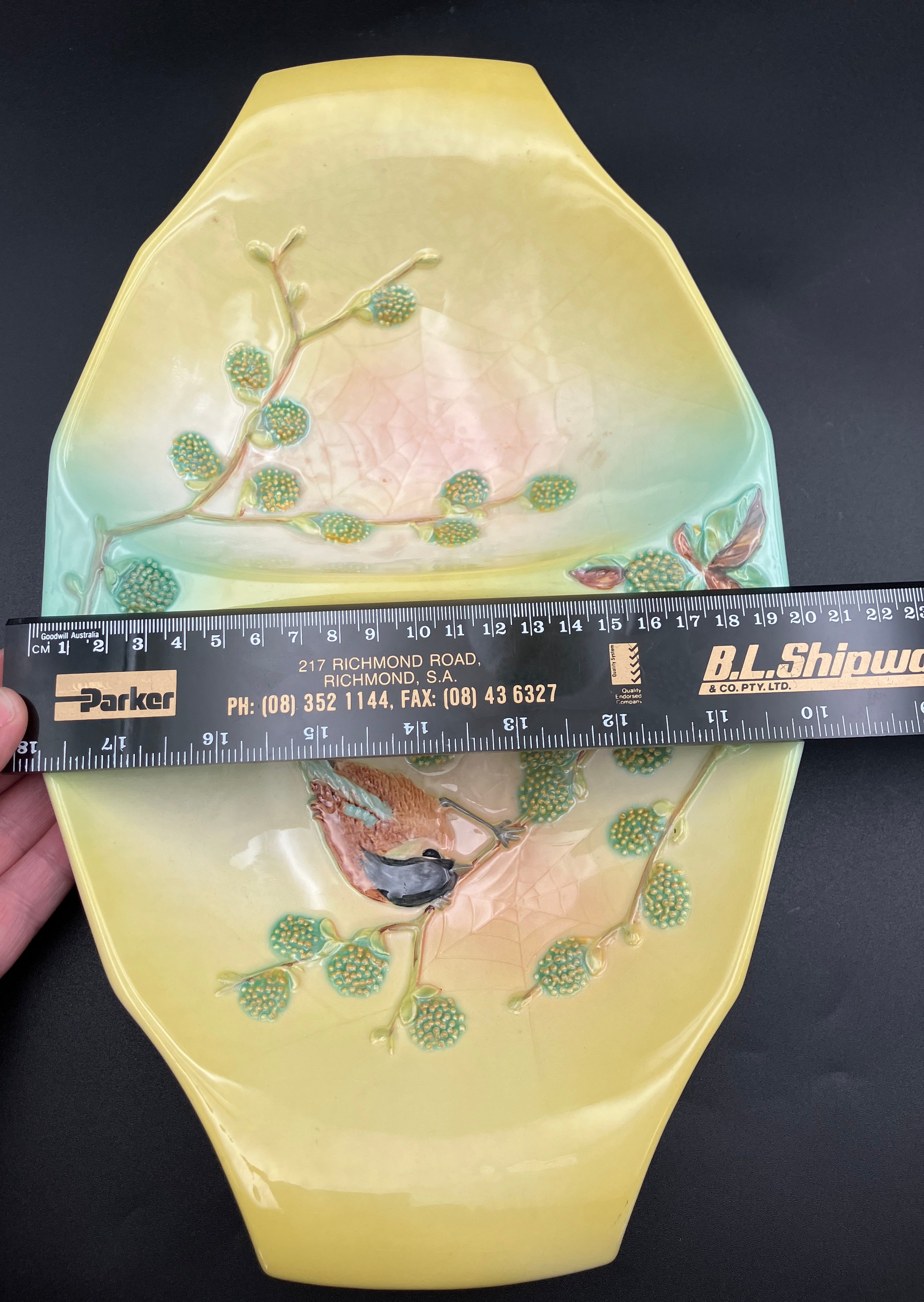 Beswick Bird & Cobweb Plate / Dishes #1830 & #1833 Titwillow Hand Panted England