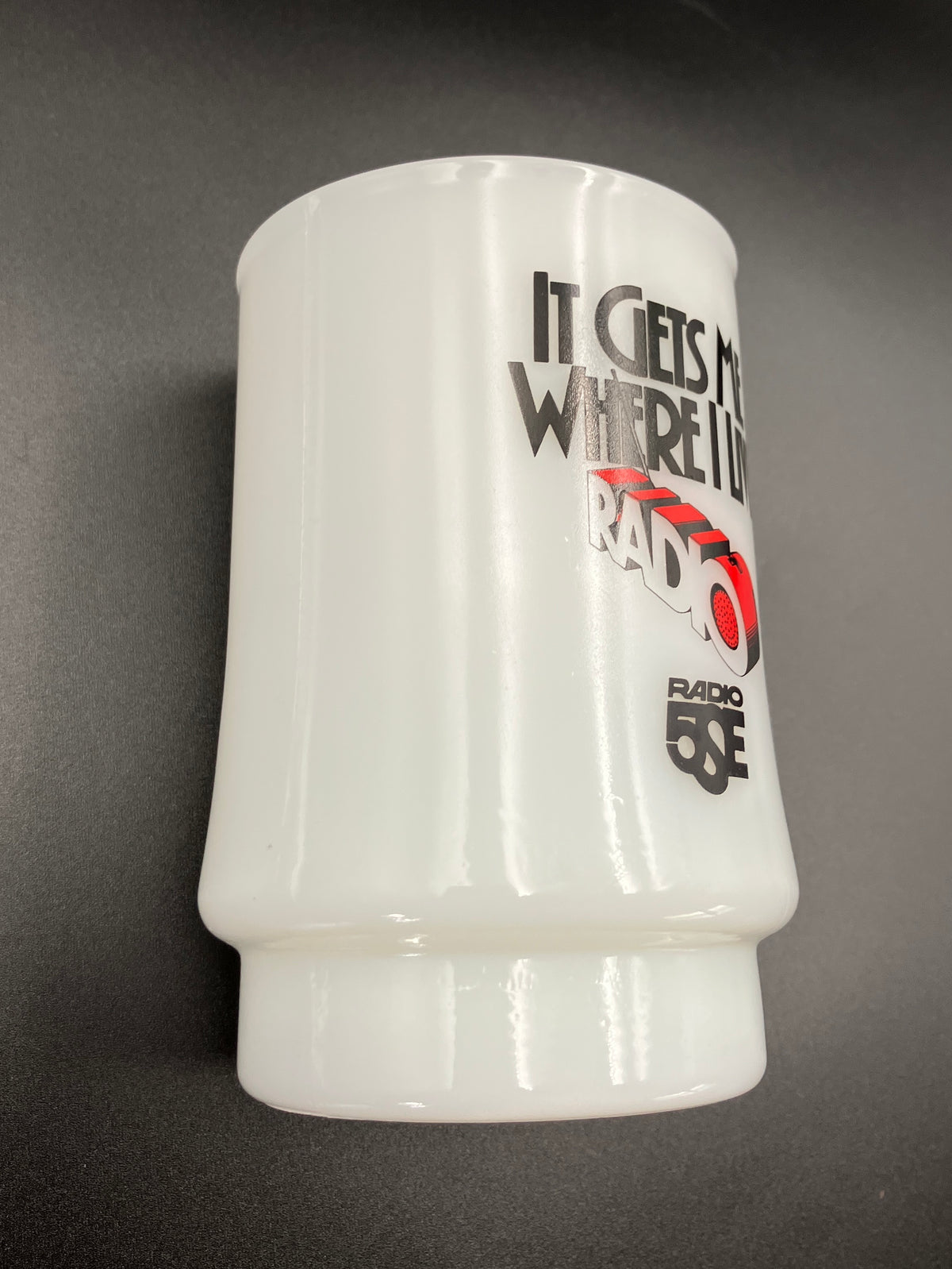 Vintage Pyrex Mug Radio Station Advertising Pyrex Milk Glass Mug Rare