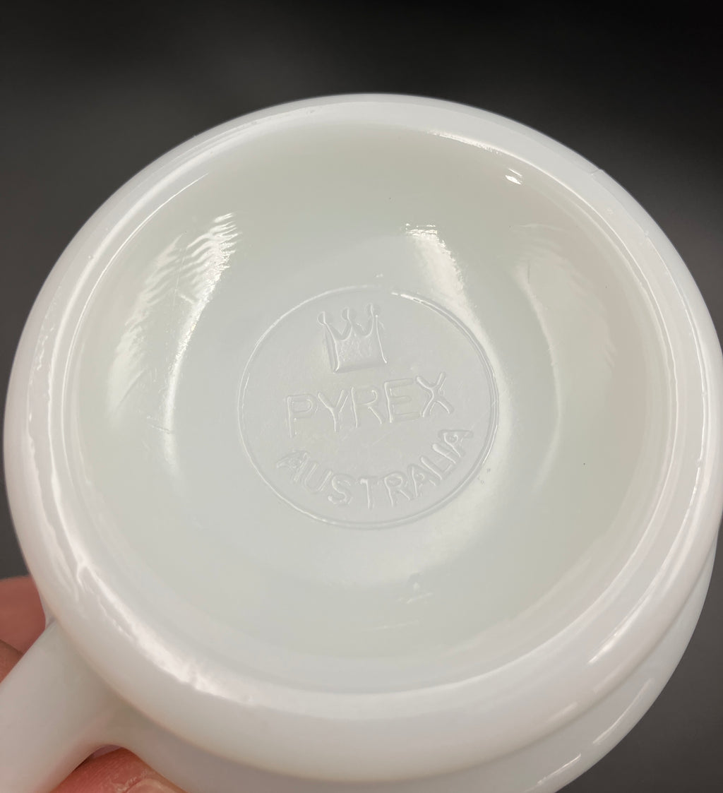Vintage Pyrex Mug Radio Station Advertising Pyrex Milk Glass Mug Rare
