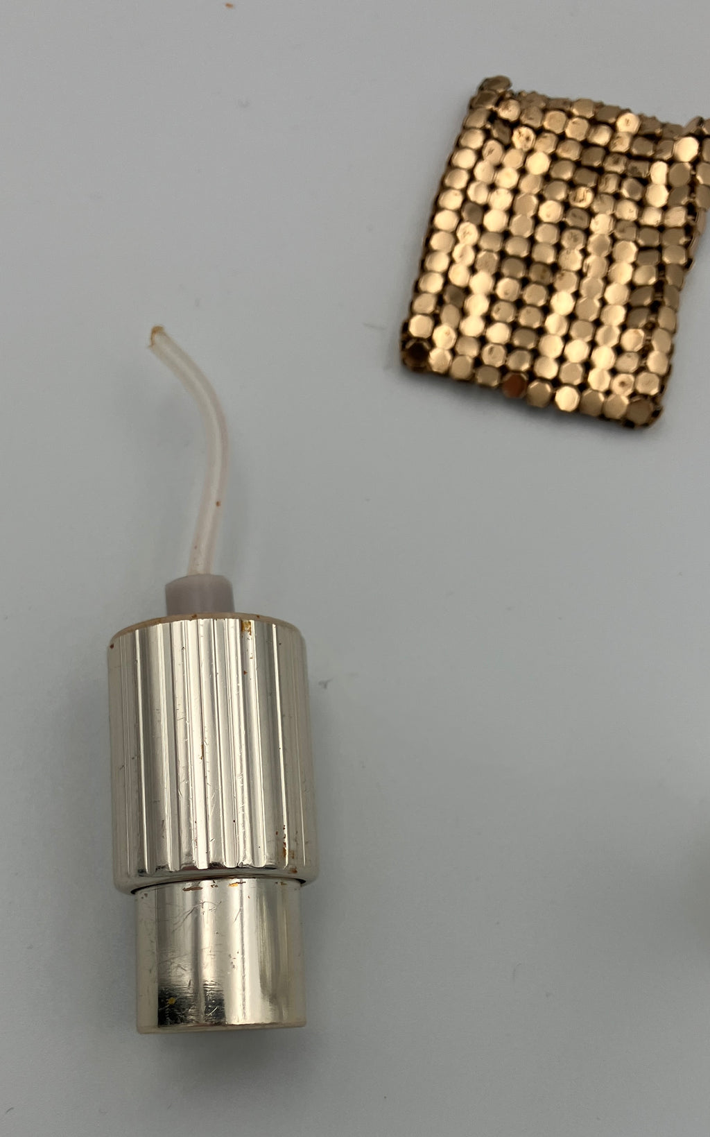 Vintage Glomesh Perfume Spray Atomiser Bottle Gold Mesh