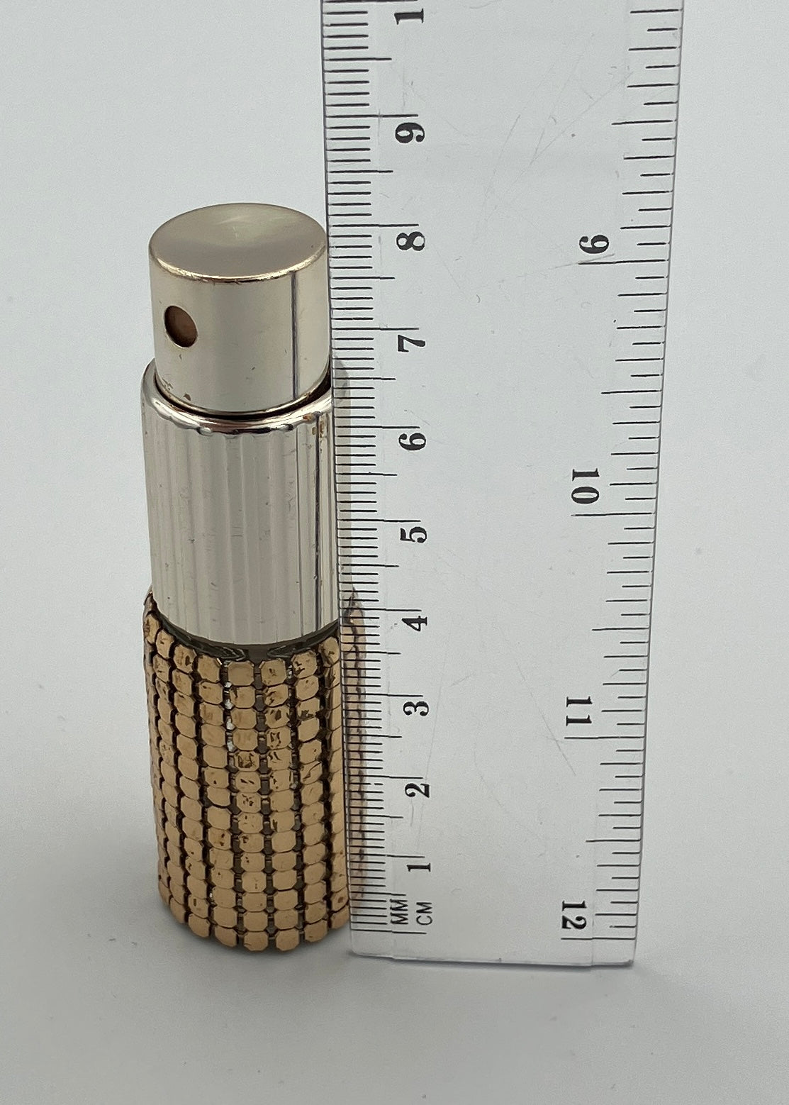 Vintage Glomesh Perfume Spray Atomiser Bottle Gold Mesh